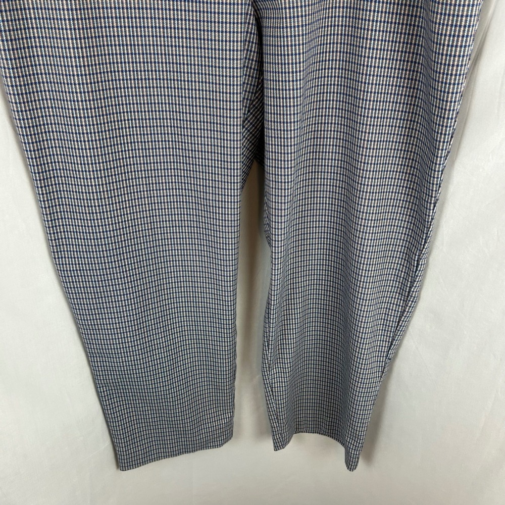 Loft Riviera Slim Blue Brown Plaid Ankle Pants Womens Size 16 Business Casual - Picture 5 of 10